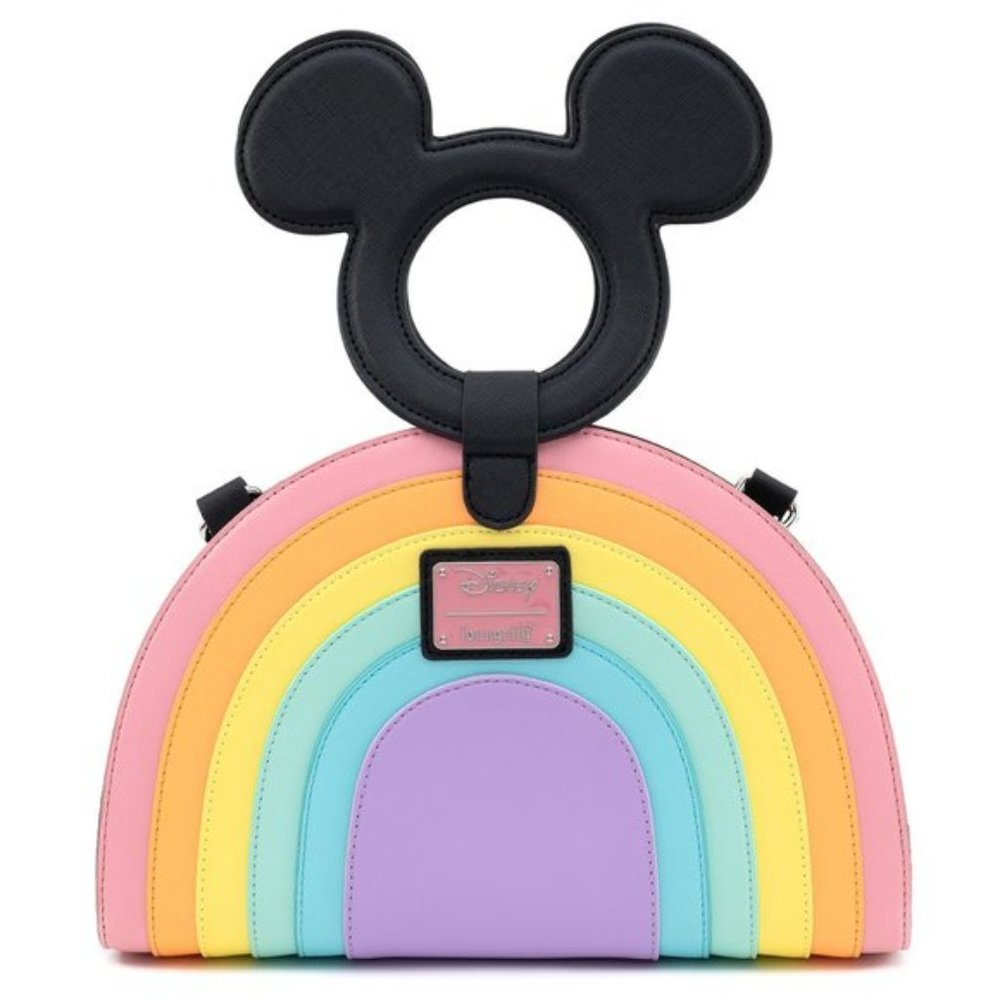 Loungefly x Disney Mickey Mouse Pastel Rainbow Crossbody Bag - Picture 7 of 10